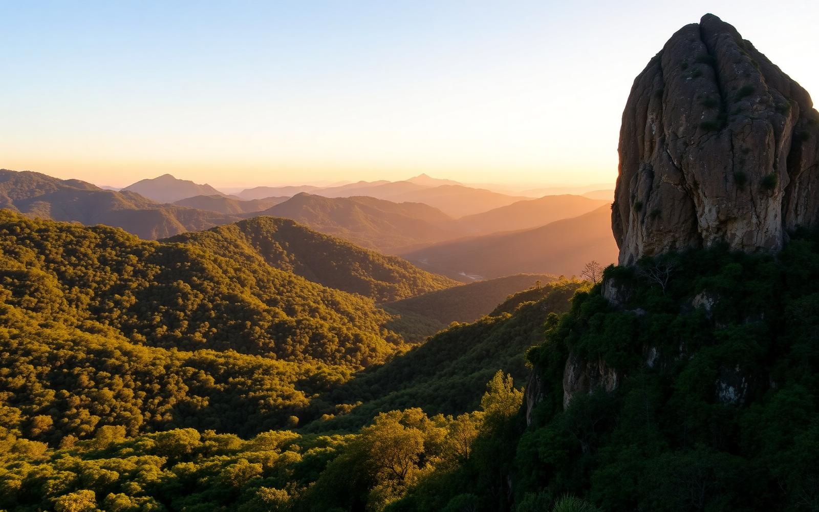 Pedra Grande e as montanhas de Atibaia ao amanhecer